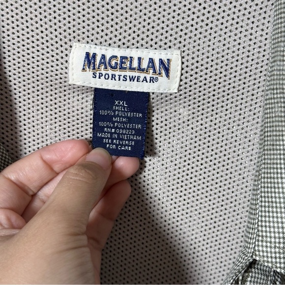 Magellan Sportwear Men Aransas Pass Plaid Beige Tan‎ Button Down Shirt size XXL. - Picture 3 of 10